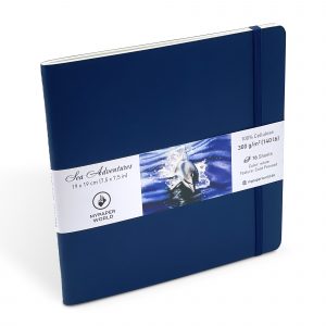 Mypaperworld Aquarell Skizzenbuch 300 g 19х19 cm, 16 Blätter, Dunkel Blau