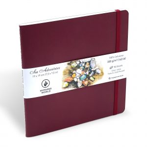 Mypaperworld Aquarell Skizzenbuch 300 g 19х19 cm, 16 Blätter, Kirsche