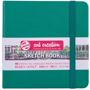 NEW, Art Creations Skizzenbuch, 12 x 12 cm, 140 g, 80 sheets,Grün
