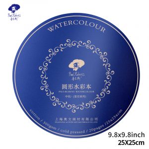 NEU, Paul Rubens Rund Aquarellblock, 300 g 50% Baumwolle, 20 Blätter, Kaltgepresst,Feinkorn