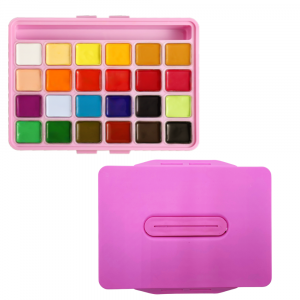 NEU, Paul Rubens Jelly Gouache 24 Farben Set × 30 ml, Rosa Box mit Griff