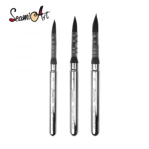 NEU, SeamiArt, Mix Synthetische Haare Kurzer französischer Reise Pinsel für Aquarell Malerei